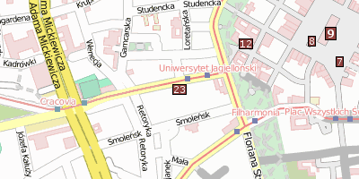 Stadtplan Emmerich-Hutten-Czapski-Museum Krakau