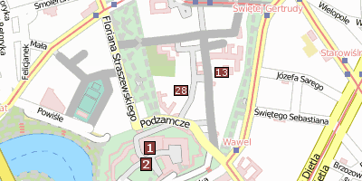 Stadtplan Erasmus-Ciołek-Bischofspalast Krakau